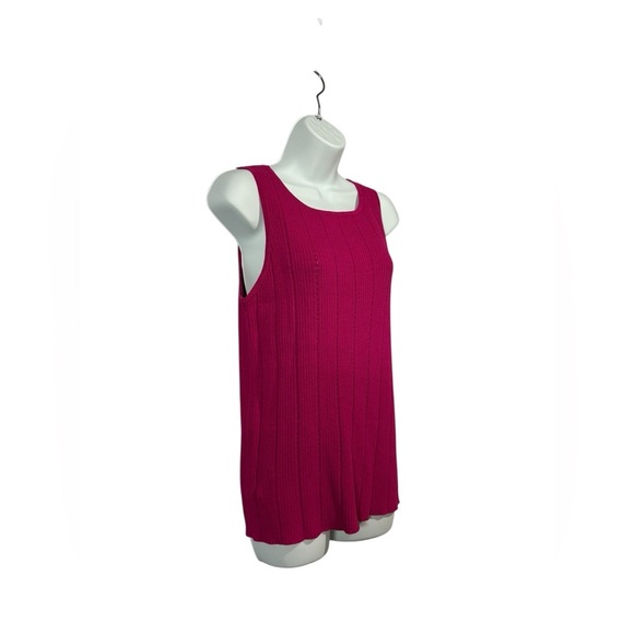 NWOT, Mélanie Lyne, Fuchsia Ribbed Knit Top, Medium - Picture 6 of 8